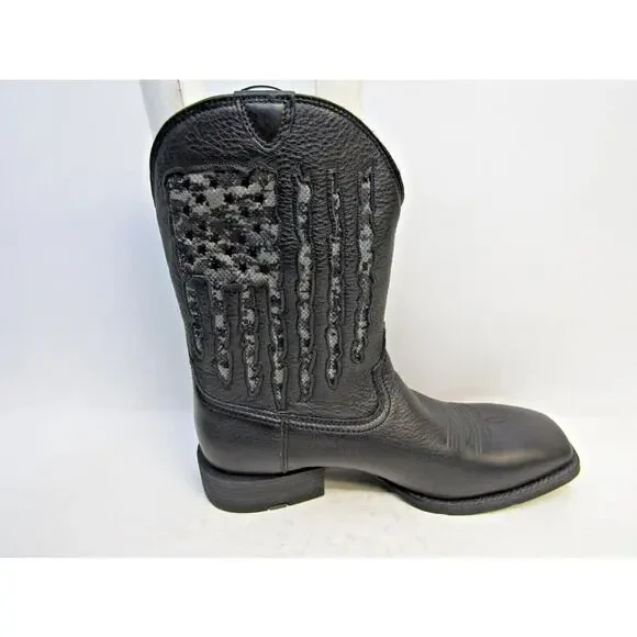 Ariat Mens Sz 14 Sport My Country VentTEK Black Square Toe Cowboy Boots 10044563